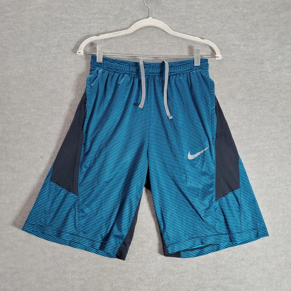 Nike Boys Activewear Shorts Small Blue Basketball‎ Logo Gym Training